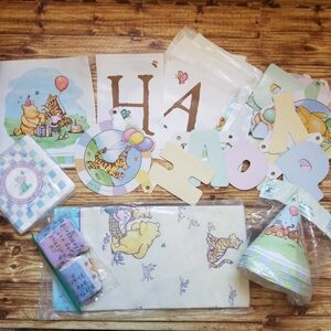 Disney Classic Winnie The Pooh Party Supplies Set Happy Birthday Hats Banners
